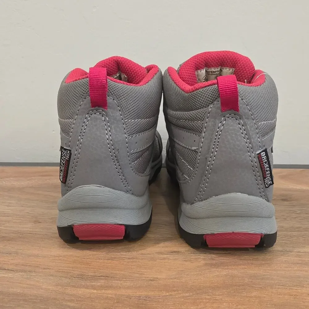 Kamik Trek Boots Kids Waterproof Hiking Shoes Youth 4 Gray Pink Trail Sneakers